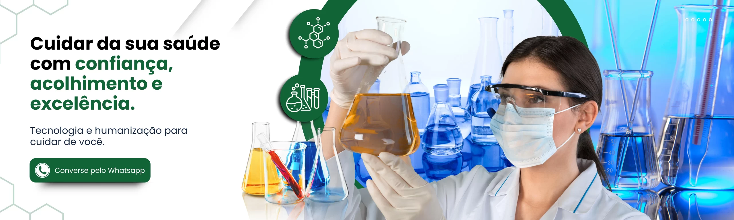 White and Blue Modern Pharmacy Laboratory Banner